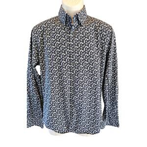 NWOT Watercolor Ditsy Floral Button-Up Shirt Stone Rose S preppy proffesional